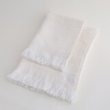 ［ＩＤＥＥ］リネンコットンガーゼフェイスタオル　白