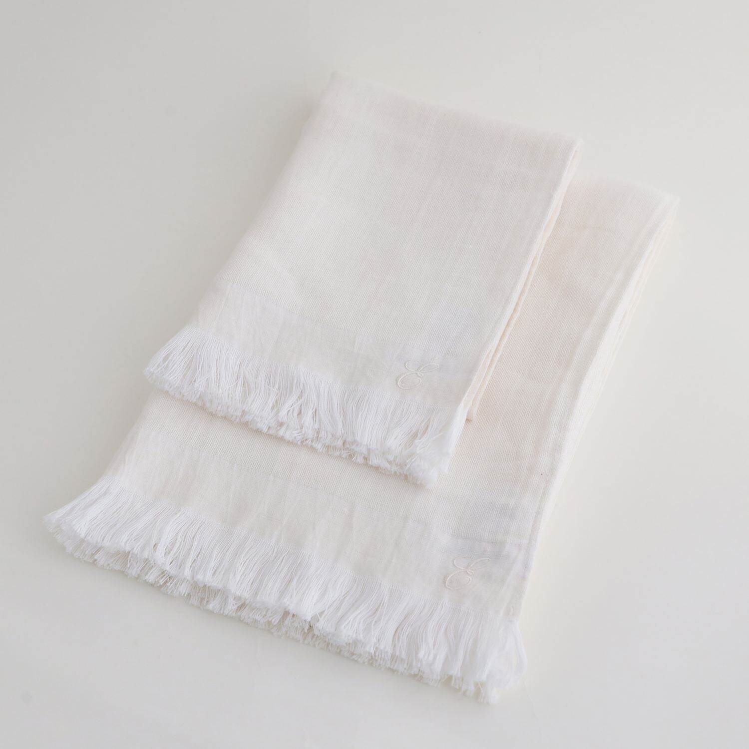 ［ＩＤＥＥ］リネンコットンガーゼフェイスタオル　白