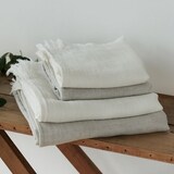 ［ＩＤＥＥ］リネンコットンガーゼフェイスタオル　白
