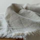 ［ＩＤＥＥ］リネンコットンガーゼフェイスタオル　白