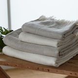 ［ＩＤＥＥ］リネンコットンガーゼフェイスタオル　生成