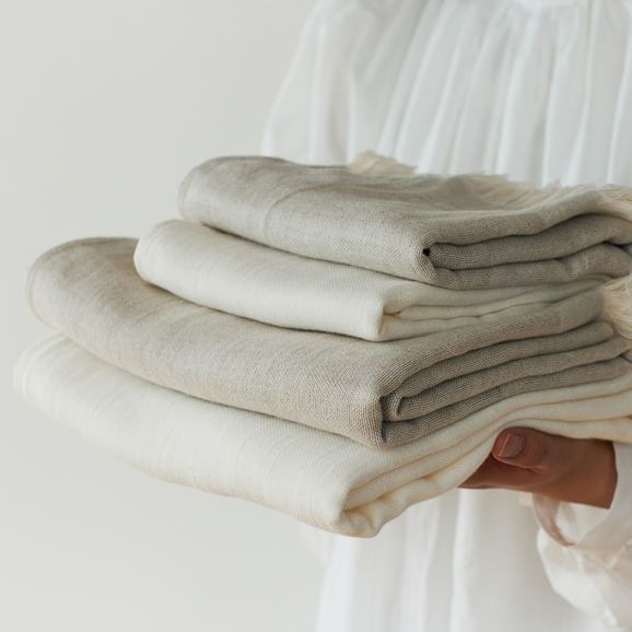 ［ＩＤＥＥ］リネンコットンガーゼフェイスタオル　生成