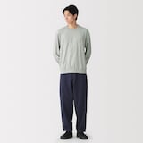 紳士　和歌山で編み立てた天竺クルーネック長袖Ｔシャツ