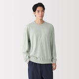 紳士　和歌山で編み立てた天竺クルーネック長袖Ｔシャツ