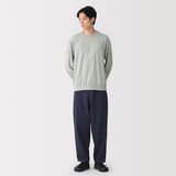 紳士　和歌山で編み立てた天竺クルーネック長袖Ｔシャツ