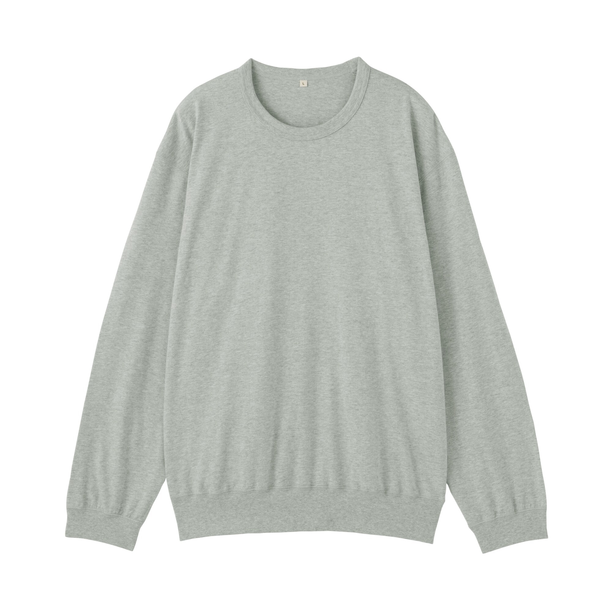紳士　和歌山で編み立てた天竺クルーネック長袖Ｔシャツ