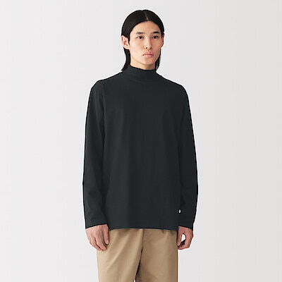紳士　起毛天竺編みハイネック長袖Ｔシャツ