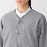 紳士　素材に還るフリースカーディガン
