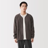 紳士　素材に還るフリースカーディガン