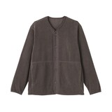 紳士　素材に還るフリースカーディガン