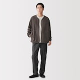紳士　素材に還るフリースカーディガン