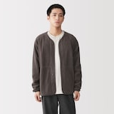 紳士　素材に還るフリースカーディガン