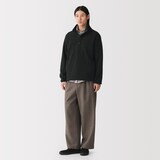 紳士　素材に還るフリースプルオーバー
