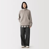 紳士　素材に還るフリースプルオーバー