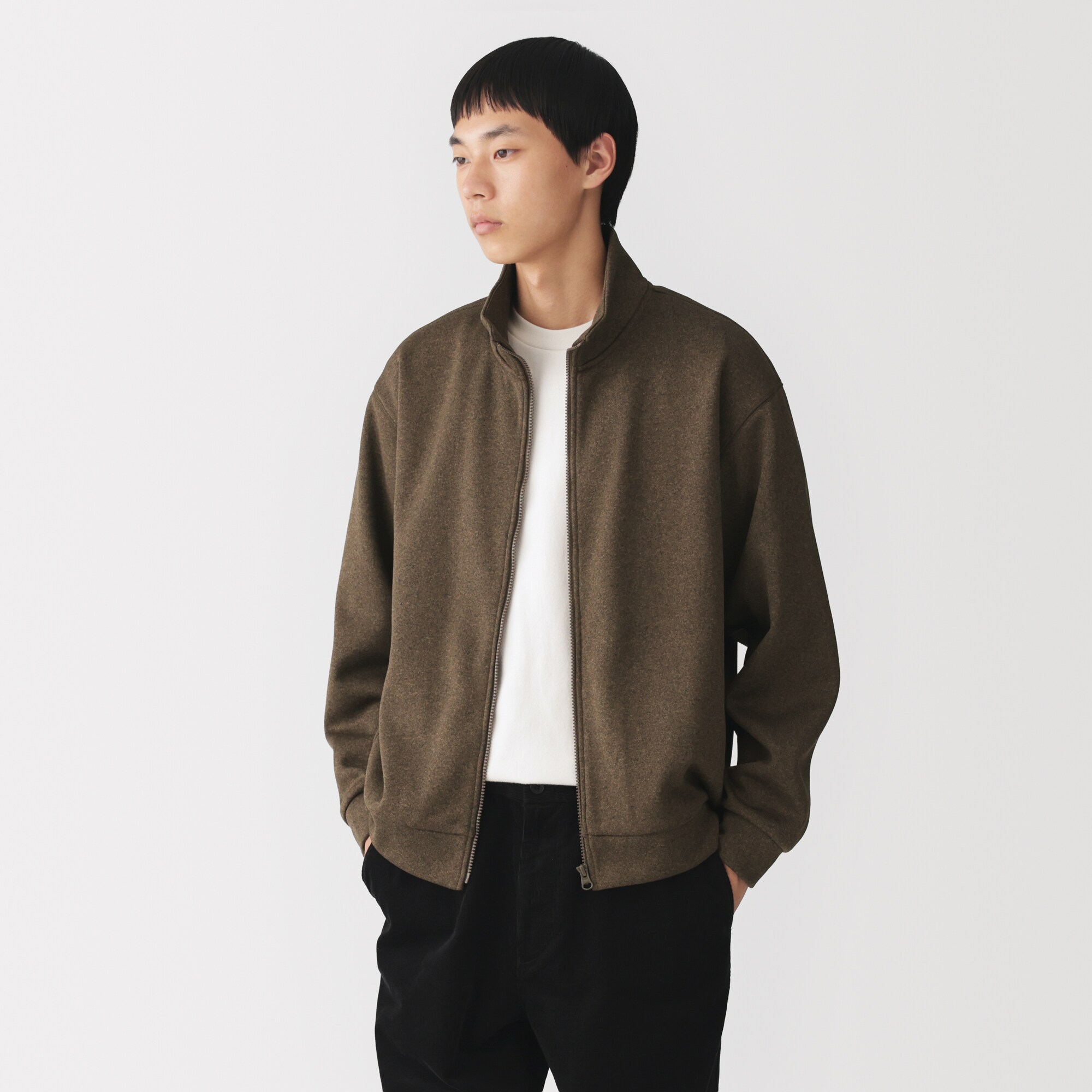 紳士　ニットフリースフルジップジャケット