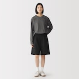 紳士　起毛天竺編みクルーネック長袖Ｔシャツ