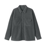 紳士　素材に還るフリースワイド長袖シャツ