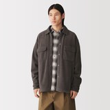 紳士　素材に還るフリースワイド長袖シャツ