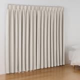 ポリエステル杢糸ドビー織（防炎・遮光性）２倍ヒダプリーツカーテン