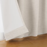 ポリエステル杢糸ドビー織（防炎・遮光性）２倍ヒダプリーツカーテン