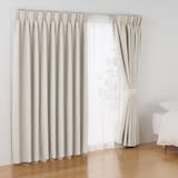 ポリエステル杢糸ドビー織（防炎・遮光性）２倍ヒダプリーツカーテン