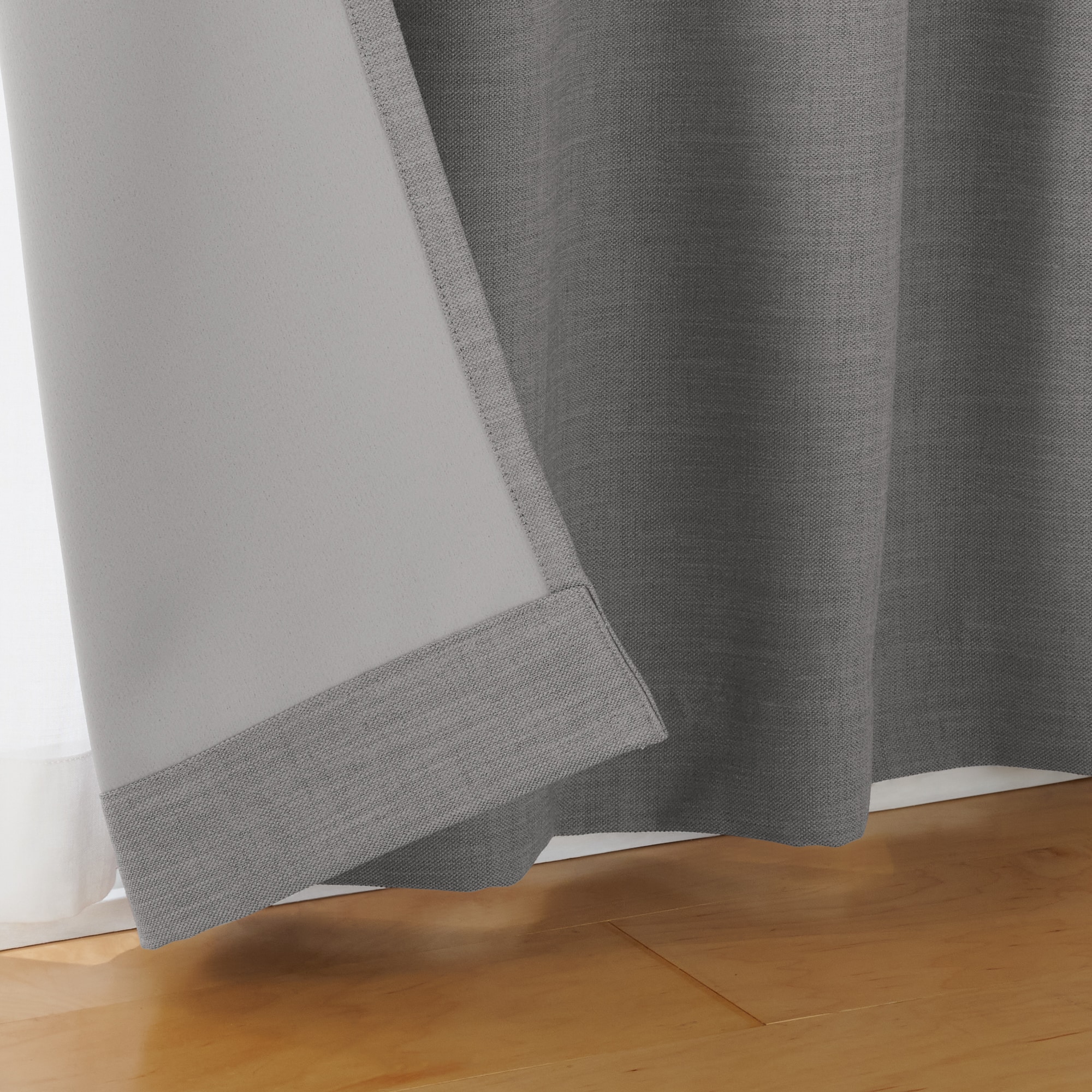 ポリエステル杢糸ドビー織（防炎・遮光性）２倍ヒダプリーツカーテン