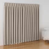 ポリエステル杢糸ドビー織（防炎・遮光性）２倍ヒダプリーツカーテン