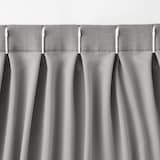 ポリエステル杢糸ドビー織（防炎・遮光性）２倍ヒダプリーツカーテン