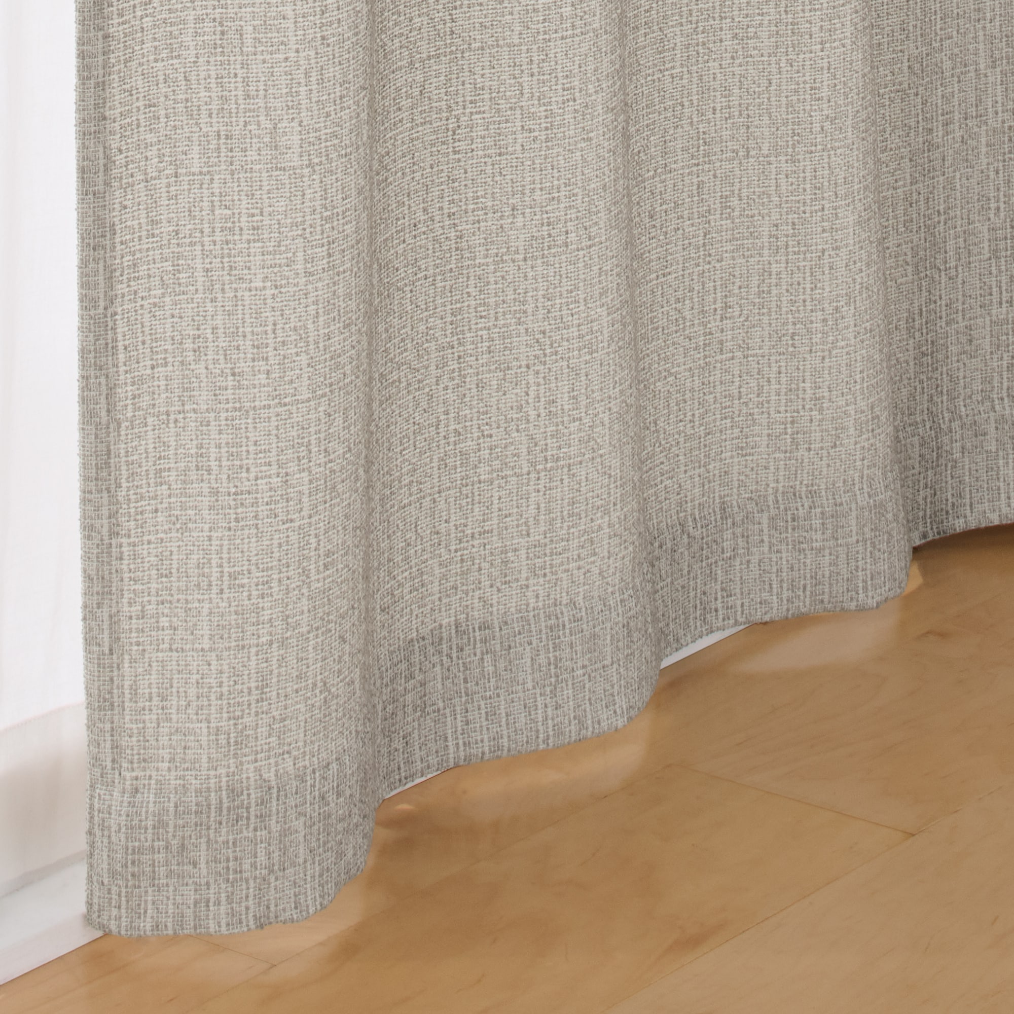 ツイード調リングヤーン使い（防炎）ノンプリーツカーテン