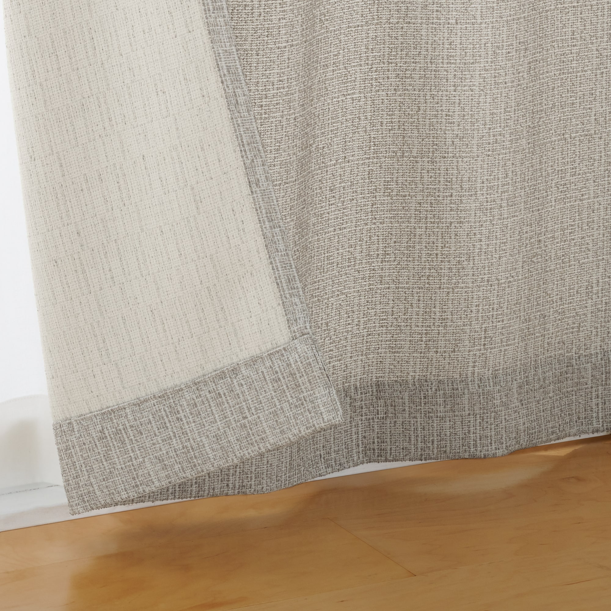 ツイード調リングヤーン使い（防炎）ノンプリーツカーテン