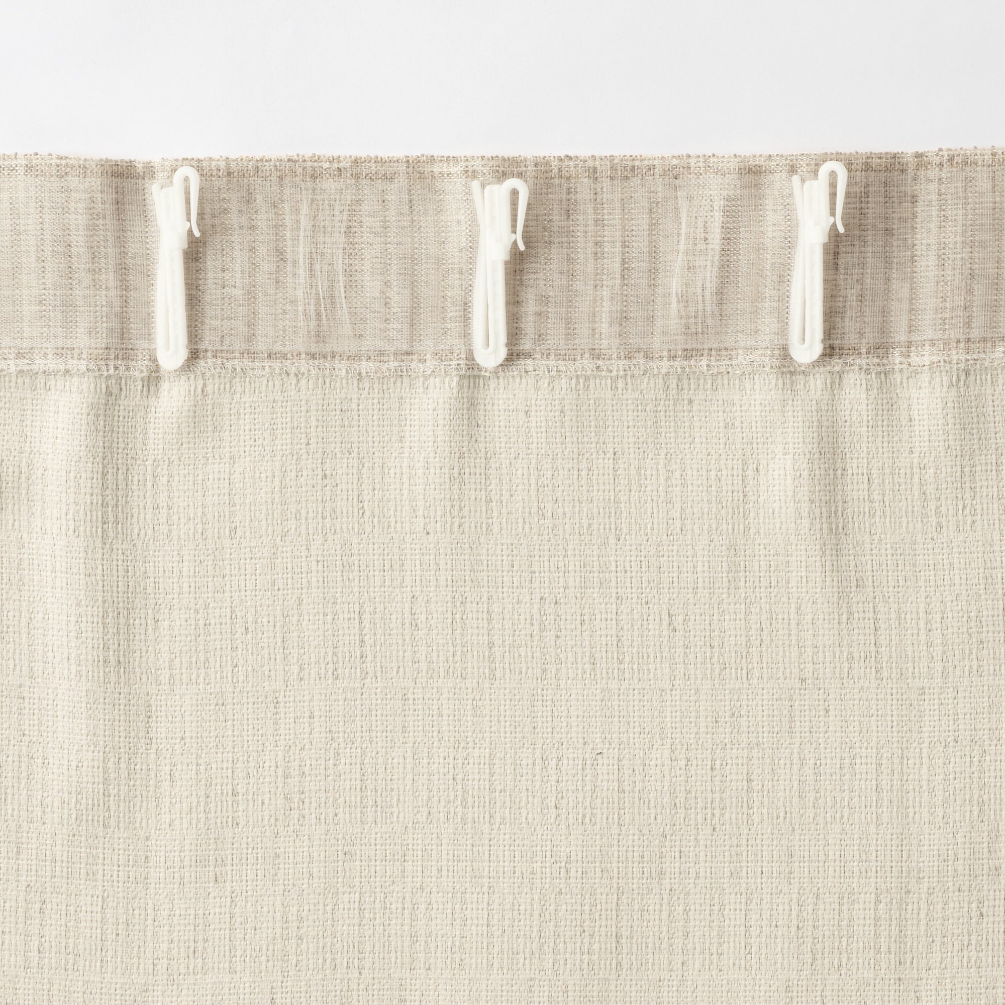 ツイード調リングヤーン使い（防炎）ノンプリーツカーテン