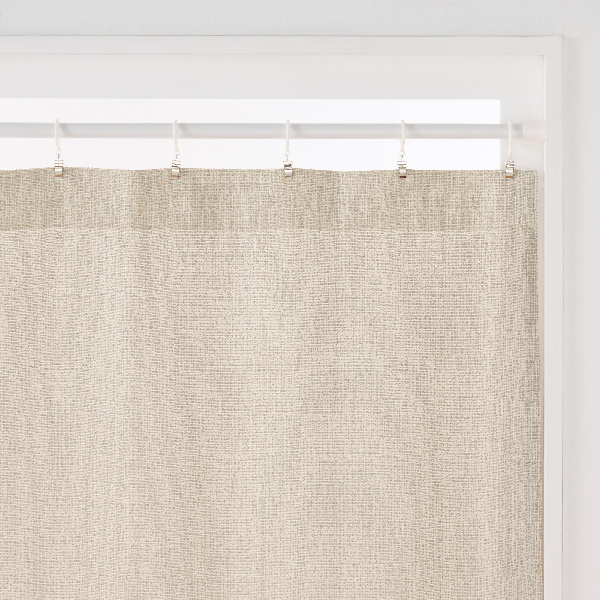 ツイード調リングヤーン使い（防炎）ノンプリーツカーテン