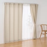 ツイード調リングヤーン使い（防炎）ノンプリーツカーテン