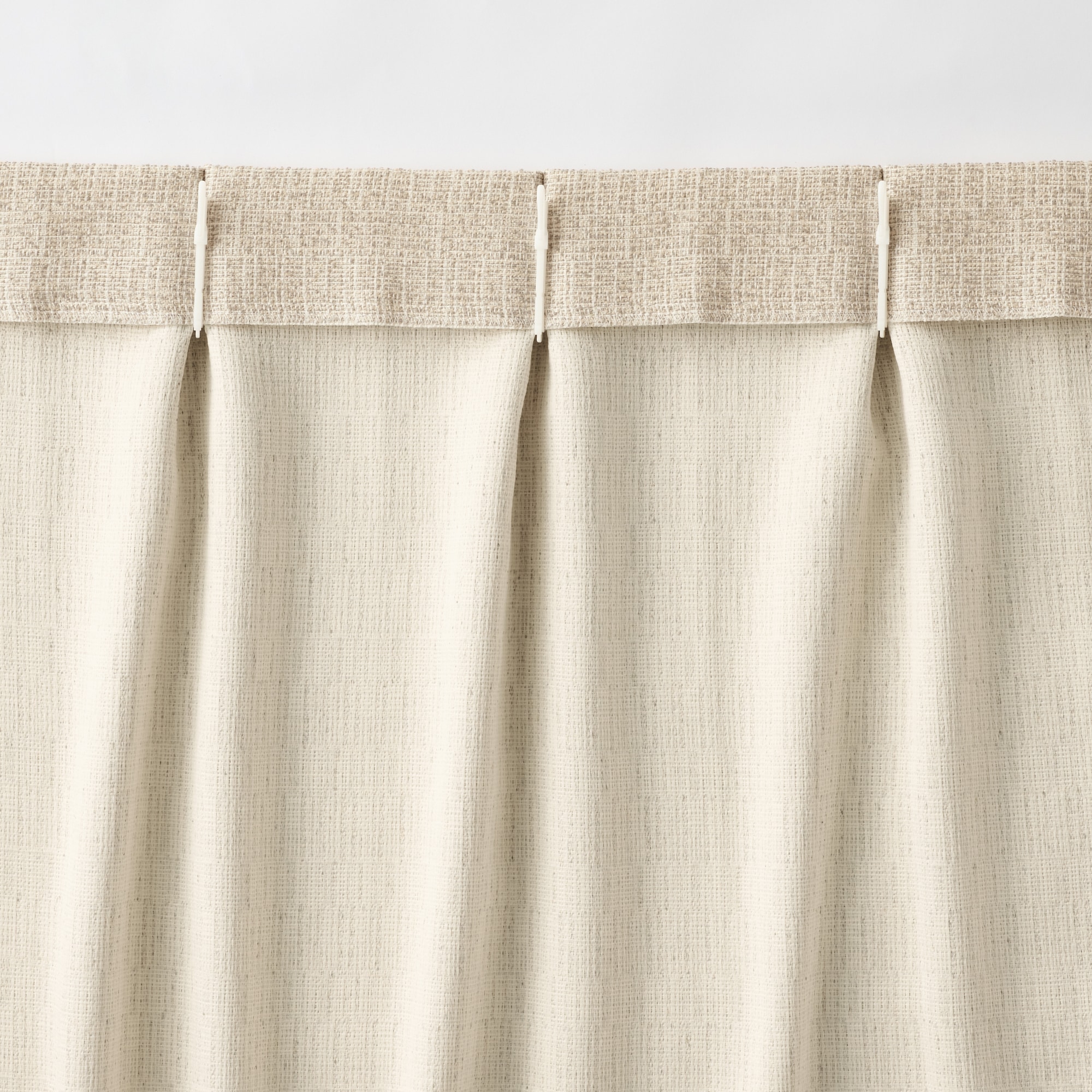 ツイード調リングヤーン使い（防炎）プリーツカーテン