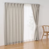 ツイード調リングヤーン使い（防炎）プリーツカーテン