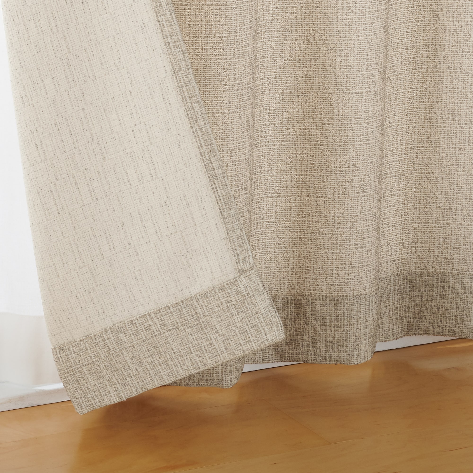 ツイード調リングヤーン使い（防炎）プリーツカーテン