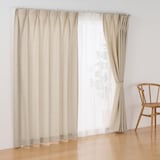 ツイード調リングヤーン使い（防炎）プリーツカーテン