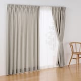 ツイード調リングヤーン使い（防炎）２倍ヒダプリーツカーテン