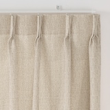 ツイード調リングヤーン使い（防炎）２倍ヒダプリーツカーテン