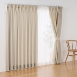 ツイード調リングヤーン使い（防炎）２倍ヒダプリーツカーテン