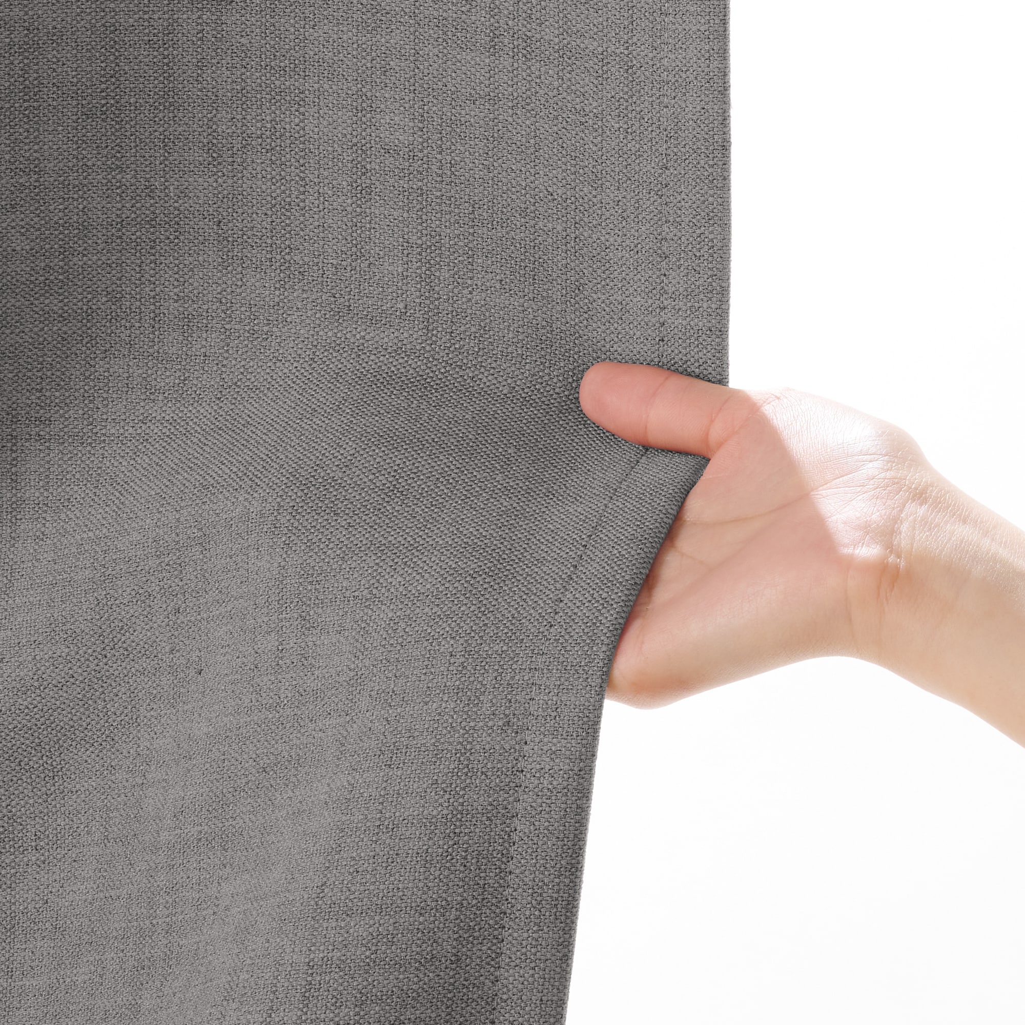 ポリエステル杢糸ドビー織（防炎・遮光性）ノンプリーツカーテン