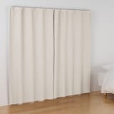 ポリエステル杢糸ドビー織（防炎・遮光性）ノンプリーツカーテン