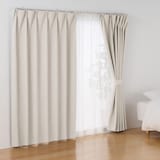 ポリエステル杢糸ドビー織（防炎・遮光性）プリーツカーテン