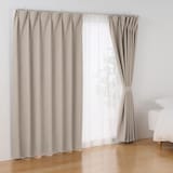 ポリエステル杢糸ドビー織（防炎・遮光性）プリーツカーテン