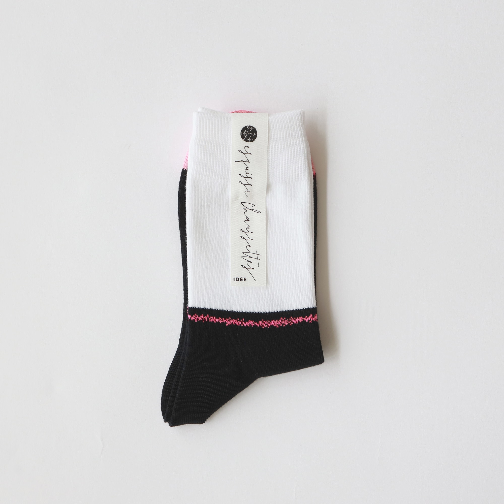 ［ＩＤＥＥ］Ｃｏｍｐｏｓｉｔｉｏｎ　Ｓｏｃｋｓ　ネオンボーダー　ピンク