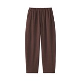 婦人　ニットフリースワイドテーパードパンツ