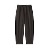 婦人　ニットフリースワイドテーパードパンツ