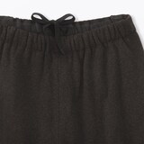 婦人　ニットフリースワイドテーパードパンツ