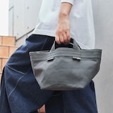 ［ＩＤＥＥ］キャンバス　バスケット　Ｓ　ホワイト・グレー