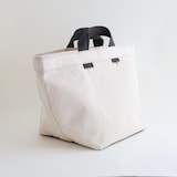 ［ＩＤＥＥ］キャンバス　バスケット　Ｌ　ホワイト・グレー